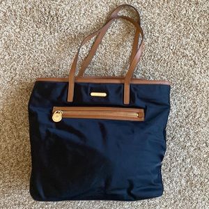 Michael Kors Large Kempton Microfiber Black/Brown Tote